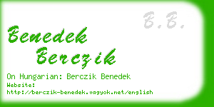 benedek berczik business card